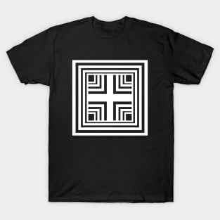 Black and white abstract geometric pattern T-Shirt